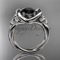 Platinum trinity celtic twisted rope wedding ring with a Black Diamond center stone RPCT9146