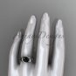 Platinum trinity celtic twisted rope wedding ring with a Black Diamond center stone RPCT9146