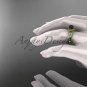 14k yellow gold Tahitian Black Pearl vine and leaf engagement set ABP38S