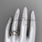 14k rose Gold Pearl Flower and Leaf Engagement Set AP70S
