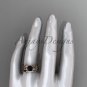 14kt rose gold celtic trinity knot engagement set with a Black Diamond center stone CT770S