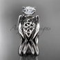 Platinum celtic trinity knot engagement ring with a double matching band CT770S