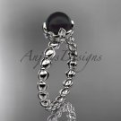 14kt white gold diamond vine round tahitian black cultured pearl engagement ring ABP34
