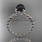 14kt white gold diamond vine round tahitian black cultured pearl engagement ring ABP34