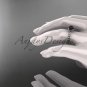 Platinum diamond vine round tahitian black cultured pearl engagement ring ABP34