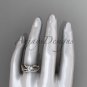 14kt rose gold diamond leaf and flower wedding set ADLR70S
