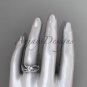 Platinum diamond leaf and flower wedding set ADLR70S