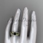 14kt yellow gold diamond leaf and flower wedding set with a Black Diamond center stone ADLR70S