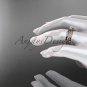 14k rose gold diamond vine double band wedding set ADLR38S