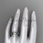 14kt white gold diamond leaf wedding set ADLR58S
