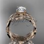 14kt rose gold diamond leaf wedding set ADLR58S