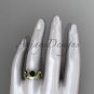 14kt yellow gold diamond leaf wedding set with a Black Diamond center stone ADLR58S