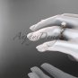14kt rose gold diamond pearl unique engagement ring AP178