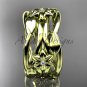 14k yellow gold diamond flower wedding band, engagement ring ADLR523B