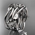 Platinum diamond flower wedding band, engagement ring ADLR523B