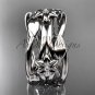Platinum diamond flower wedding band, engagement ring ADLR523B