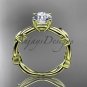 unique 14k yellow gold vine and leaf engagement ring ADLR522