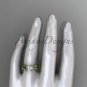 unique 14k yellow gold vine and leaf engagement ring ADLR522