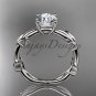 unique platinum vine and leaf engagement ring ADLR522
