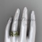 unique 14k yellow gold leaf and vine wedding set ADLR522S