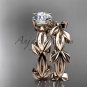 unique 14k rose gold leaf and vine wedding set ADLR522S