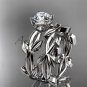 unique platinum leaf and vine wedding set ADLR522S