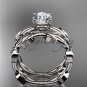 unique platinum leaf and vine wedding set ADLR522S
