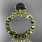 14k yellow gold diamond round tahitian black cultured pearl flower engagement ring ABP57