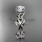 Celtic knot white gold leaf engagement ring CT7522