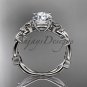 Celtic knot white gold leaf engagement ring CT7522