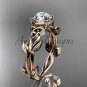Celtic knot rose gold leaf engagement ring CT7522