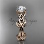 Celtic knot rose gold leaf engagement ring CT7522