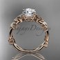 Celtic knot rose gold leaf engagement ring CT7522
