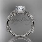 Celtic knot platinum leaf engagement ring CT7522