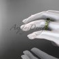 Celtic knot yellow gold leaf engagement ring with a Black Diamond center stone CT7522