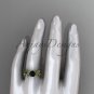 Celtic knot yellow gold leaf engagement ring with a Black Diamond center stone CT7522