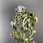 Celtic knot yellow gold leaf wedding ring set CT7522S