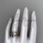 Celtic knot rose gold leaf wedding ring set CT7522S