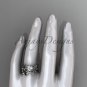 Celtic knot platinum leaf wedding ring set CT7522S