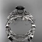 Celtic knot platinum leaf wedding ring set with a Black Diamond center stone CT7522S