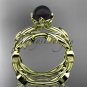 Black Pearl flower wedding 14kt yellow gold set without diamonds ABP522S