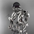 Black Pearl flower wedding platinum set without diamonds ABP522S