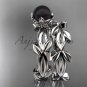 Black Pearl flower wedding platinum set without diamonds ABP522S