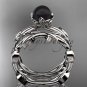 Black Pearl flower wedding platinum set without diamonds ABP522S