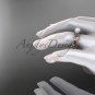 Celtic triquetra knot rose gold diamond pearl vine and leaf bridal ring CTP759