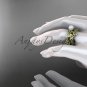 Celtic triquetra knot yellow gold diamond pearl vine and leaf wedding set CTP759S