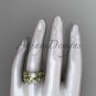 Celtic triquetra knot yellow gold diamond pearl vine and leaf wedding set CTP759S