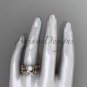 Celtic triquetra knot rose gold diamond pearl vine and leaf wedding set CTP759S
