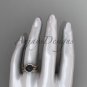 Unique black pearl rose gold engagement set with diamonds ABP64S