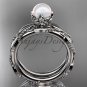 Diamond Unique Pearl Wedding Set Ring 14kt White Gold Wedding Ring AP178S